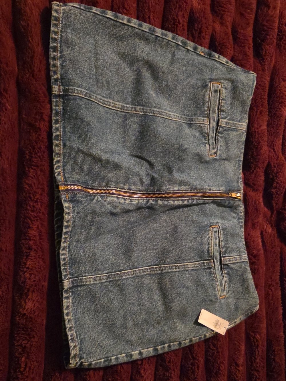 Old Navy Blue Denim Men's Jeans Skirt with Front Zip